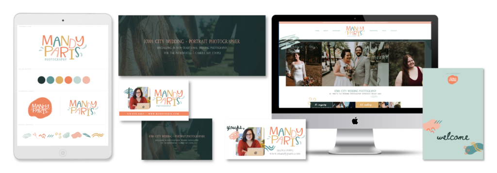 This is a quirky and vintage inspired brand design portfolio and Showit web design for Mandy Paris Photography