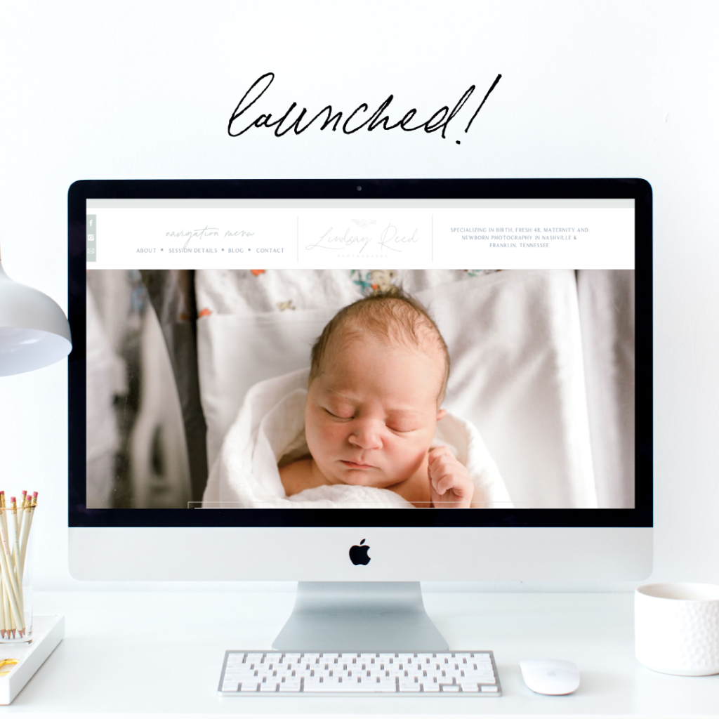 This is an soft and feminine Showit web design for the home page for Lindsay Reed Photography